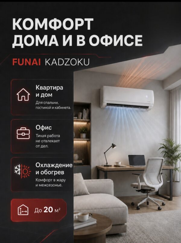 Сплит-система Funai KADZOKU RAC-KD20HP.D02 до 20 м²
