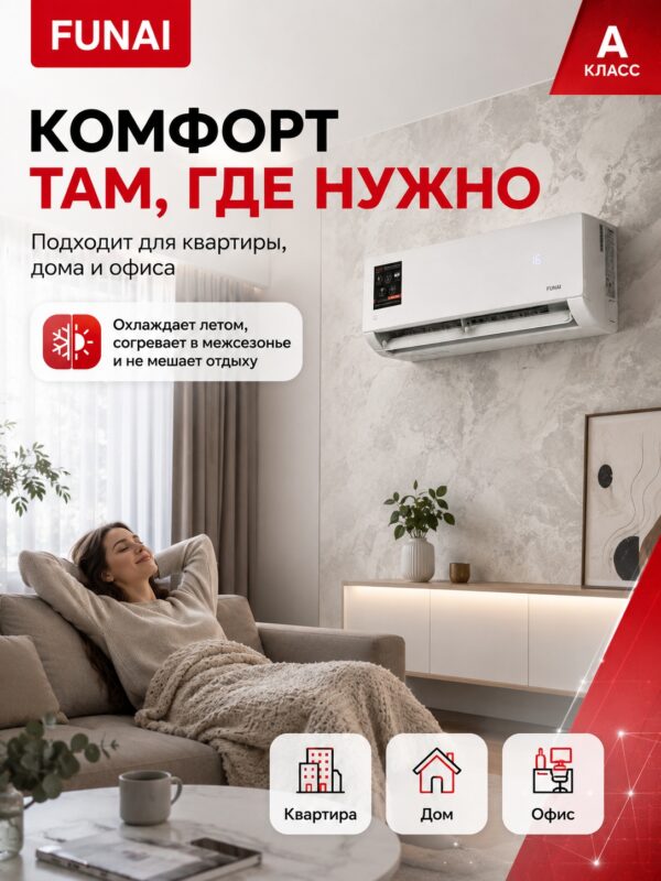 Сплит-система Funai Sensei 2.0 RAC-SN20HP.D07 до 20 м²