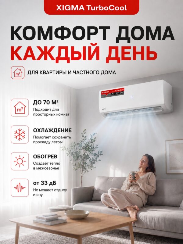 Сплит-система Xigma TurboCool XG-TXC70RHA до 70 м²