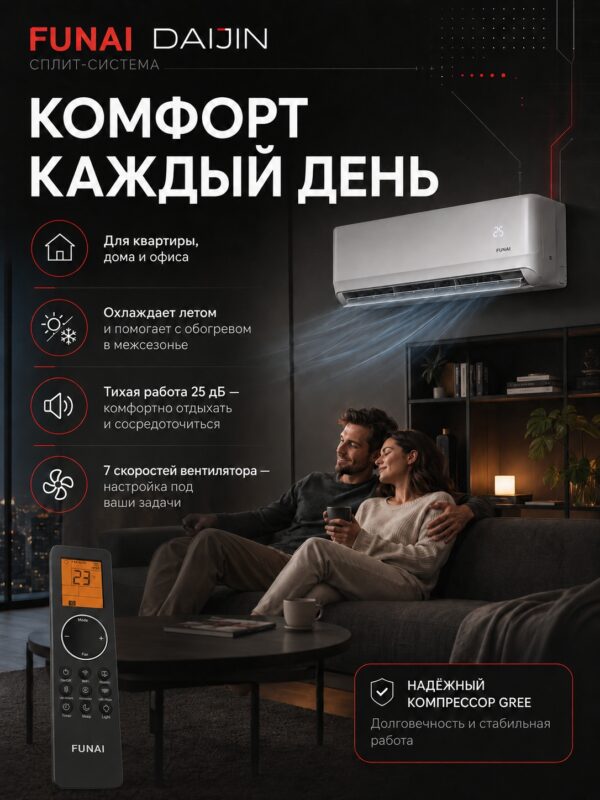 Сплит-система Funai DAIJIN RAC-DA20HP.D01 до 20 м²