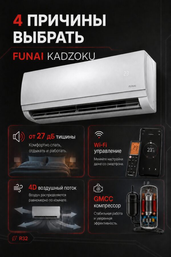 Сплит-система Funai KADZOKU RAC-KD55HP.D02 до 50 м²