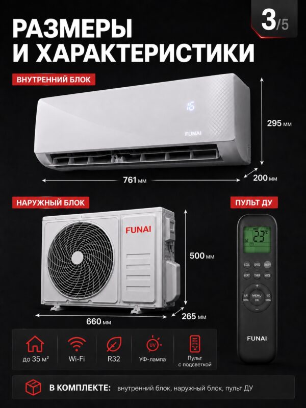 Сплит-система Funai SHOGUN RAC-SG35HP.D05 до 35 м²
