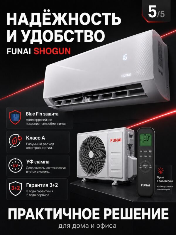 Сплит-система Funai SHOGUN RAC-SG35HP.D05 до 35 м²