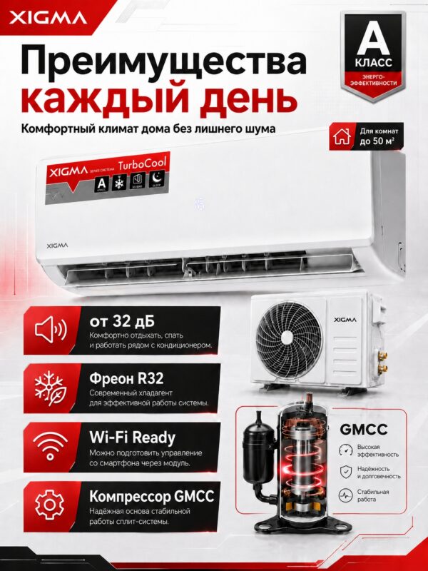 Сплит-система Xigma TurboCool XG-TXC50RHA до 50 м²