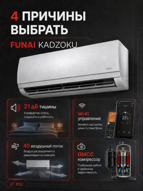 Сплит-система Funai KADZOKU RAC-KD25HP.D02 до 25 м²