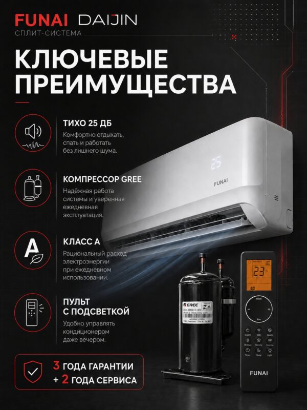 Сплит-система Funai DAIJIN RAC-DA20HP.D01 до 20 м²
