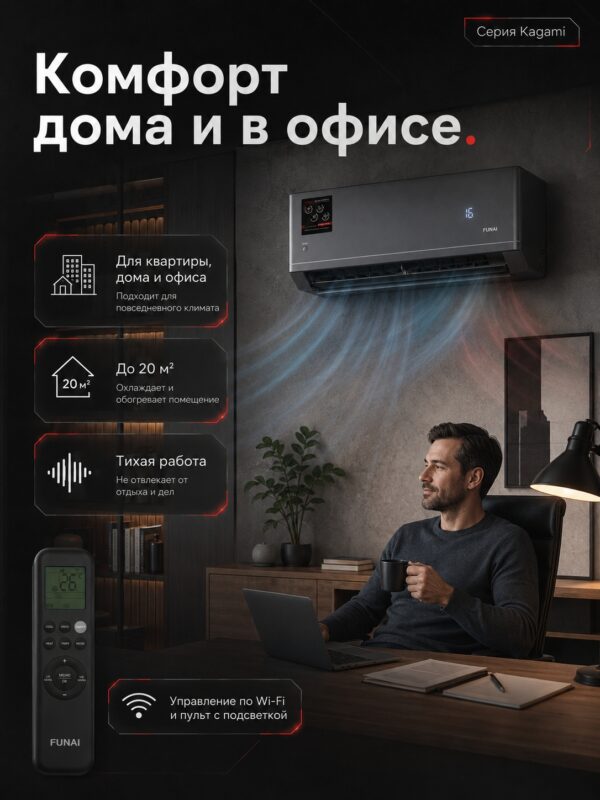 Сплит-система Funai KAGAMI RAC-KM20HP.D01 до 20 м²