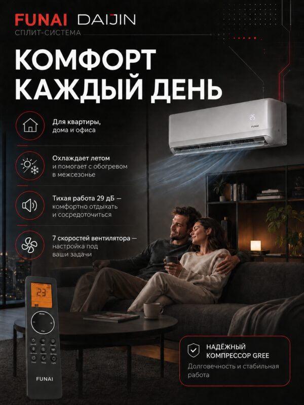Сплит-система Funai DAIJIN RAC-DA35HP.D01 до 35 м²