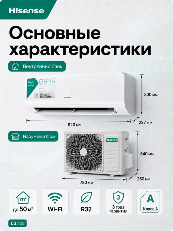 Сплит-система Hisense ERA Classic A AS-18HW4RMSKC00 до 55 м²