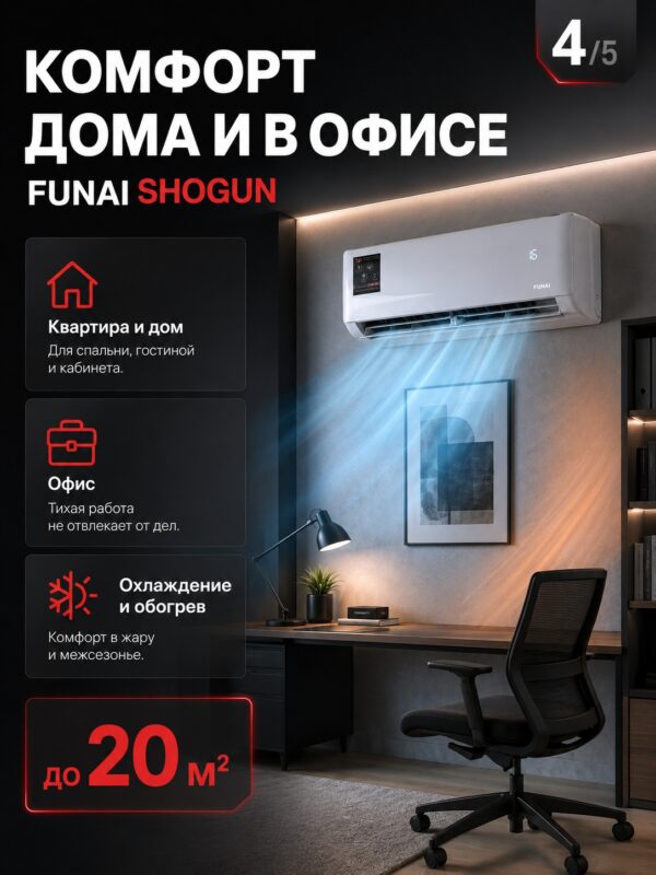 Сплит-система Funai SHOGUN RAC-SG25HP.D05 до 25 м²