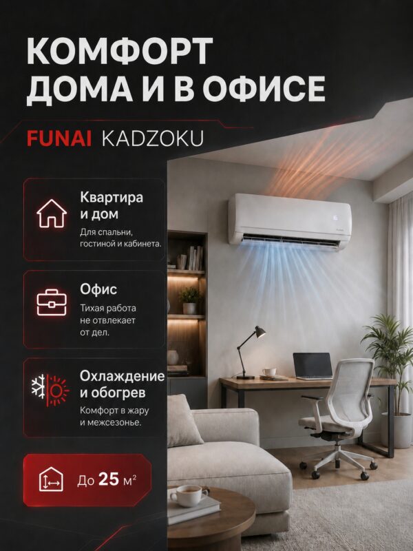 Сплит-система Funai KADZOKU RAC-KD25HP.D02 до 25 м²