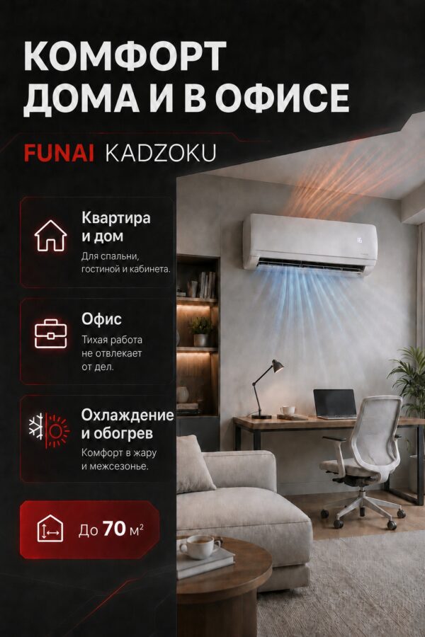 Сплит-система Funai KADZOKU RAC-KD75HP.D02 до 70 м²