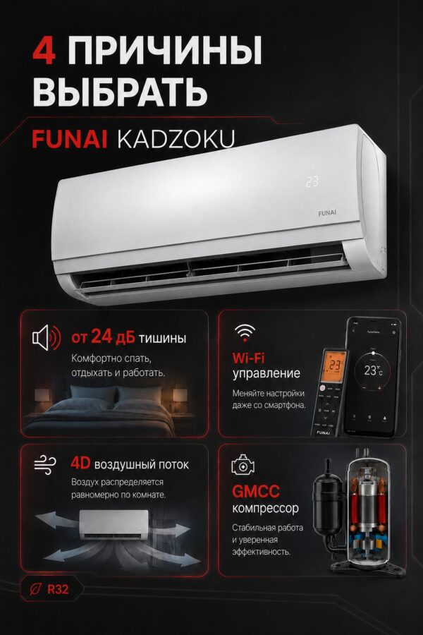 Сплит-система Funai KADZOKU RAC-KD35HP.D02 до 35 м²