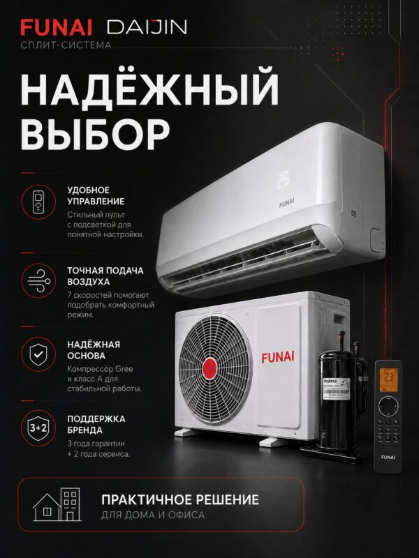 Сплит-система Funai DAIJIN RAC-DA35HP.D01 до 35 м²
