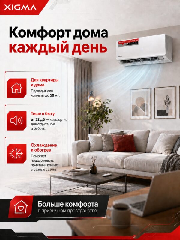Сплит-система Xigma TurboCool XG-TXC50RHA до 50 м²