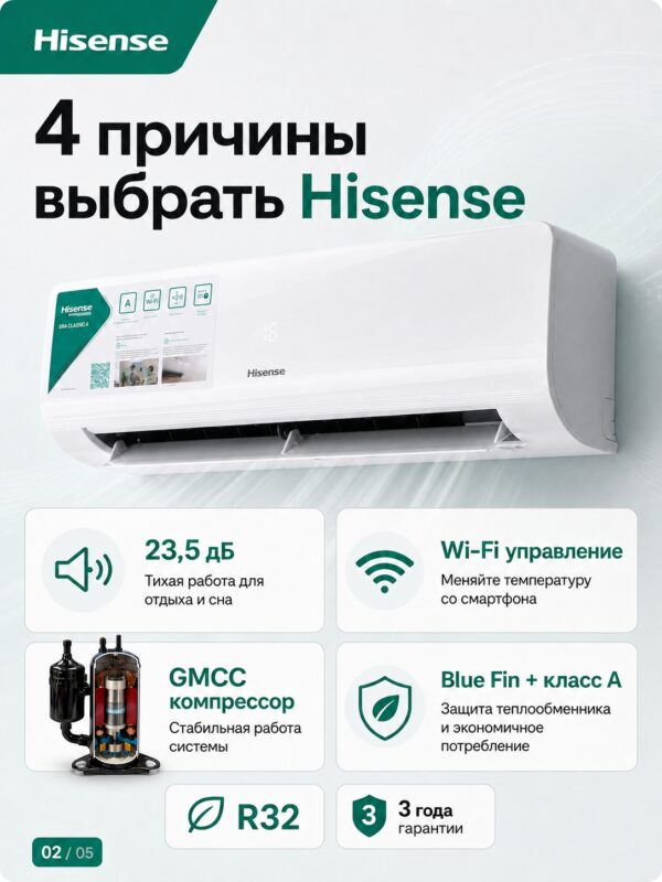 Сплит-система Hisense ERA Classic A AS-09HW4RLRKC01A до 27 м²