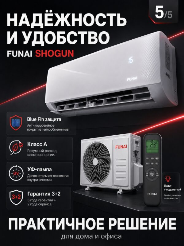 Сплит-система Funai SHOGUN RAC-SG20HP.D05 до 20 м²