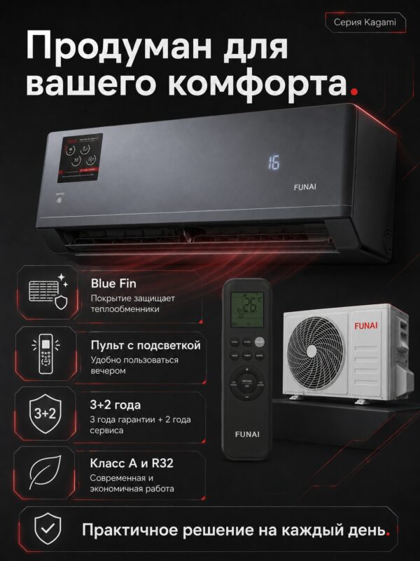 Сплит-система Funai KAGAMI RAC-KM20HP.D01 до 20 м²