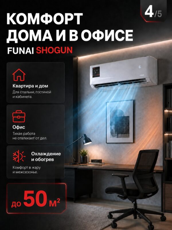Сплит-система Funai SHOGUN RAC-SG55HP.D05 до 50 м²
