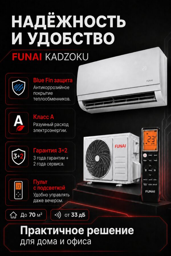 Сплит-система Funai KADZOKU RAC-KD75HP.D02 до 70 м²