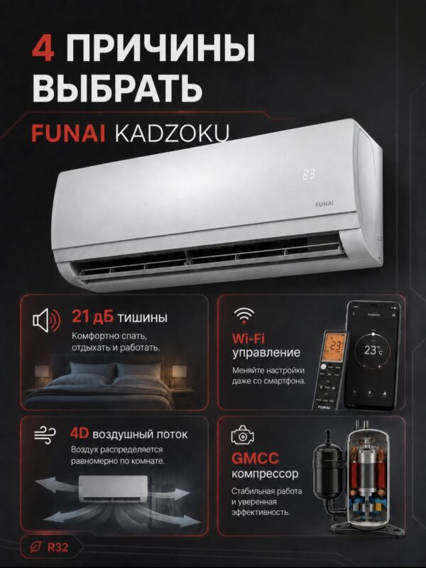 Сплит-система Funai KADZOKU RAC-KD20HP.D02 до 20 м²