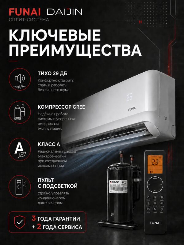 Сплит-система Funai DAIJIN RAC-DA35HP.D01 до 35 м²